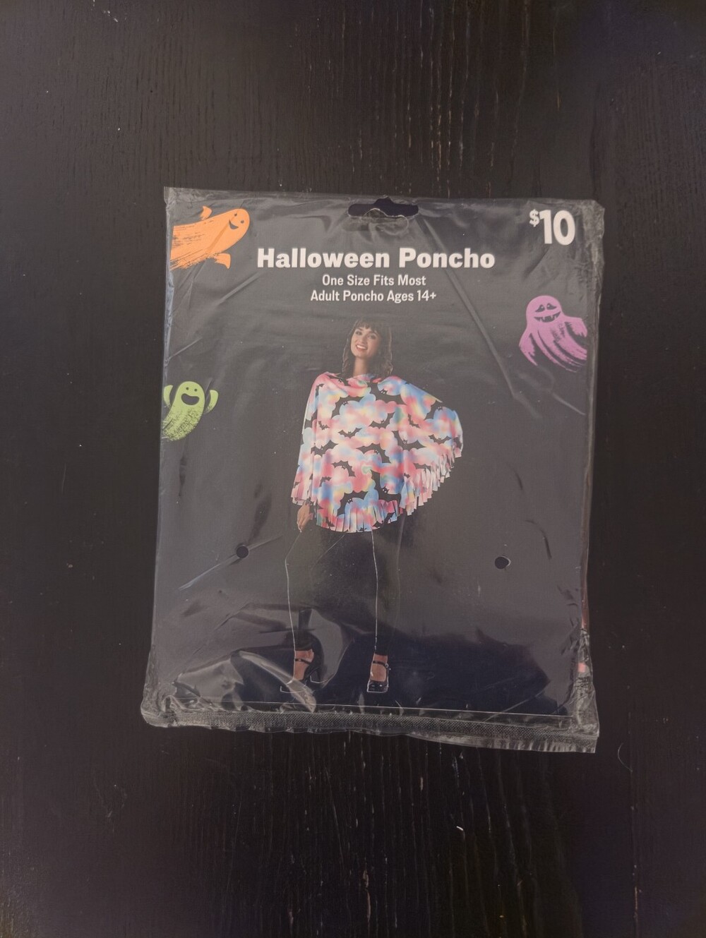 Halloween Rainbow Bat Poncho Costume - Multi-Color